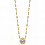 dainty gold crystal pendant necklace in 18K gold plated stainless steel