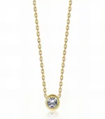 dainty gold crystal pendant necklace in 18K gold plated stainless steel