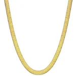 gold herringbone chain necklace in 18K gold plated stainless steel
