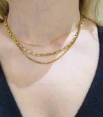 3-Layer Gold Chain Necklace Set - Image 3