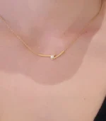 Gold Bar & Pearl Pendant Necklace - Image 3