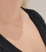 Gold Bar & Pearl Pendant Necklace - Image 4