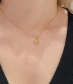 Gold Botanical Tag Pendant Necklace - Image 3