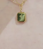 Gold Botanical Tag Pendant Necklace - Image 5