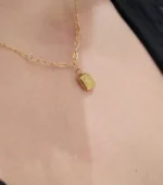 Gold Botanical Tag Pendant Necklace - Image 4