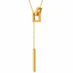 gold geometric lariat necklace in 18K gold plated stainless steel