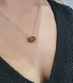 Gold Crystal Barrel Pendant Necklace - Image 6
