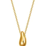 gold teardrop pendant necklace in 18K gold plated stainless steel