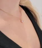 Gold Solitaire Crystal Pendant Necklace - Image 5