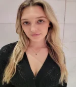 Gold Blue Stone Halo Pendant Necklace - Image 2