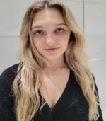 Gold Crystal V-Bar Necklace - Image 2