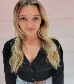 Gold Pear Crystal Solitaire Necklace - Image 2