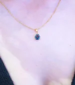 Gold Rainbow Mystic Crystal Pear Pendant Necklace - Image 3