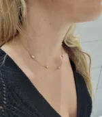 Gold 5-Pearl Station Necklace - Image 5