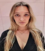 2-Layer Gold Flat Chain and Crystal Rectangle Necklace Set - Image 2