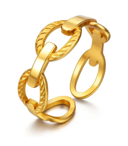 gold chain link ring