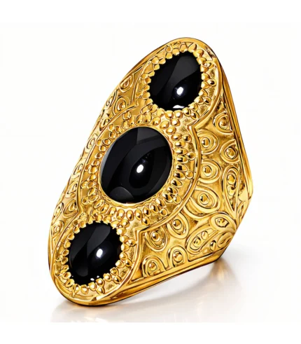 black cz statement ring