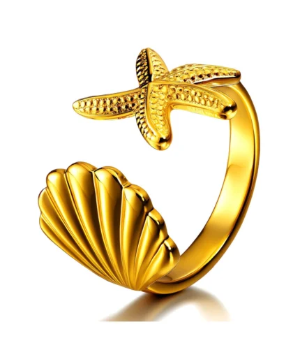 gold starfish ring